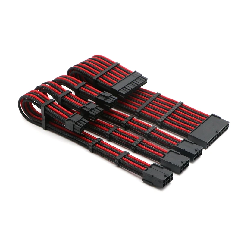 180 stupňov predlžovací kábel-počítač s jedným rukávom ATX 24pin, EPS 4+4PIN, PCI-E 6+2PIN, PCI-E 6pin napájací kábel napájania.