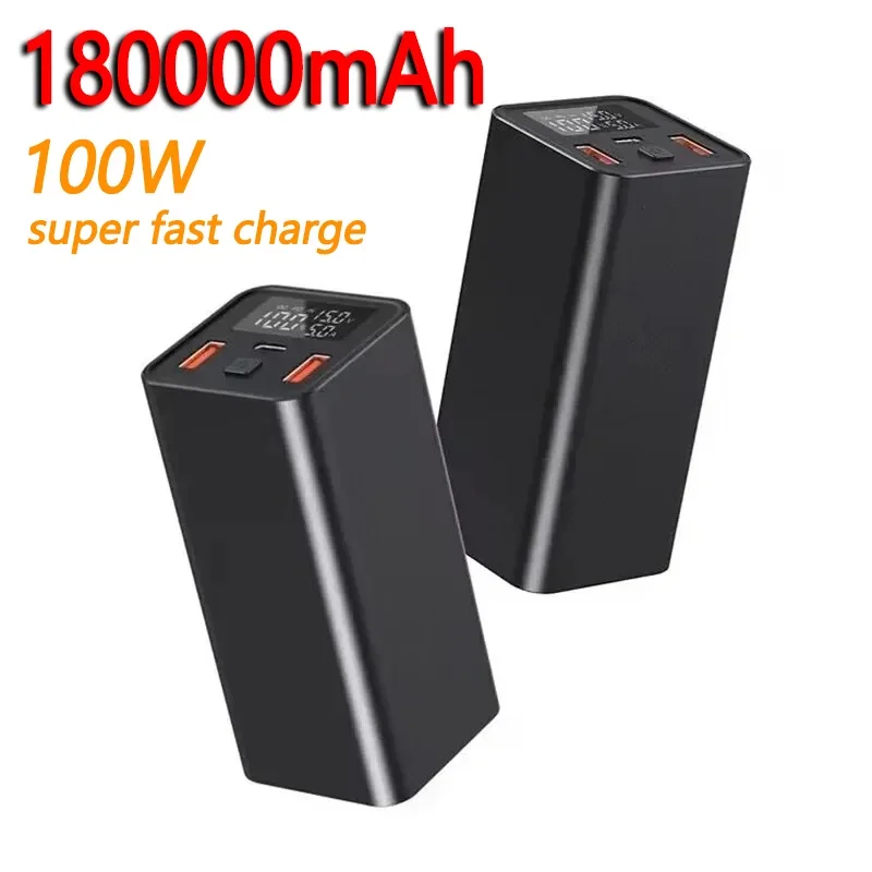 180000 mAh Power Bank Type C PD 100W Rýchle nabíjanie Powerbank Externá batériová nabíjačka pre smartfón Tablet Tablet iPhone Xiaomi