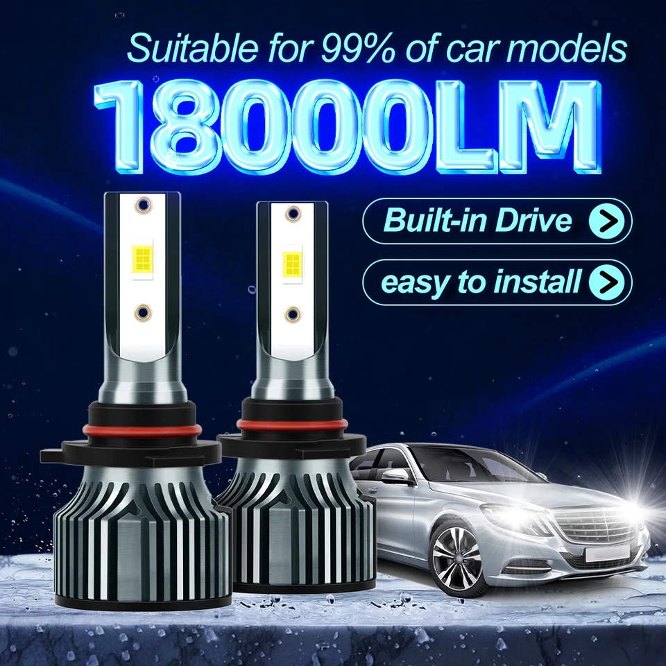 18000LM H7 H4 CANBUS LED svetlomet H1 H8 H9 H11 9005 9006 HB3 HB4 9012 HIR2 Automatické svetlomety 12V 24V 6000K FOG Lights
