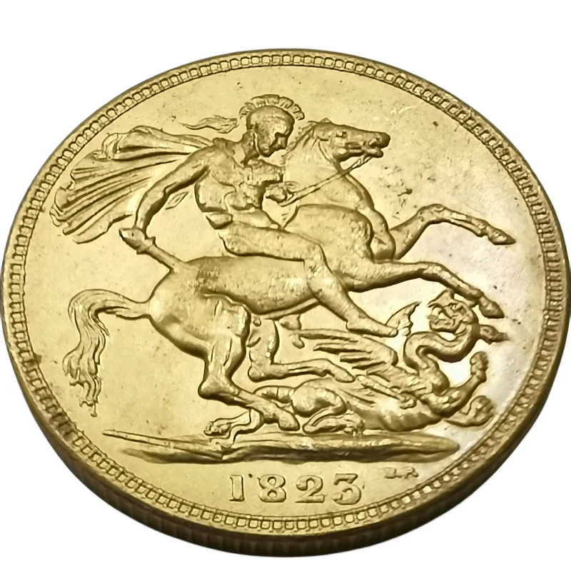1823 Spojené kráľovstvo 1 Sovereign - George IV Gold Trplated Copy Coin