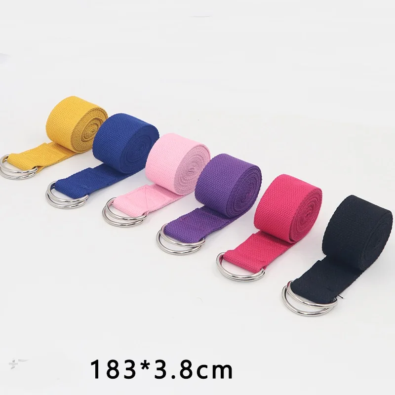 183 cm viacfarebné nastaviteľné pásové športové joga natiahnuté remienok D-krúžok Exerice Belt Belt Gym Lann Adr