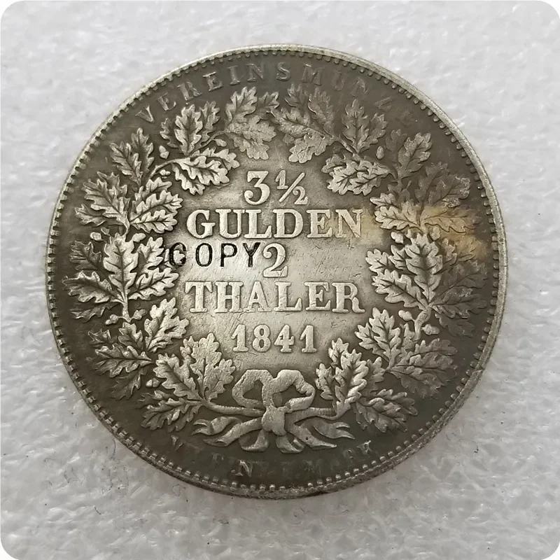 1841 Nemecké štáty 2 Thaler 3-1/2 Gulden - Ludwig I Copy Copy Challenge Challenge Pocket Coins Vianočné darčeky