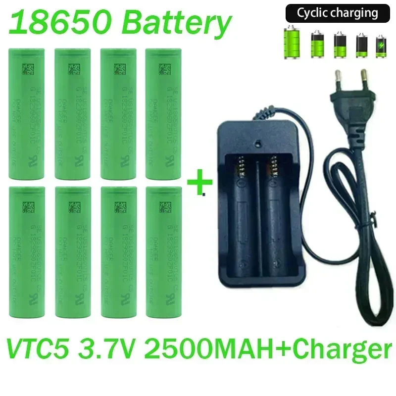 18650 batéria 2024NewBestSelling VTC5 LI-ION 3,7 V 2500 mAh+nabíjačka nabíjačku vhodný batériu skrutkovača
