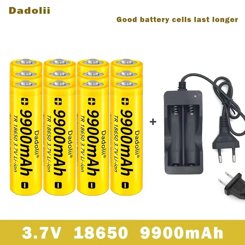18650 Nabíjateľná batéria batérie 3,7 V 18650 9900 mAh Li-Ion Nabíjateľná batéria pre batériu batérie+nabíjačka+nabíjačka