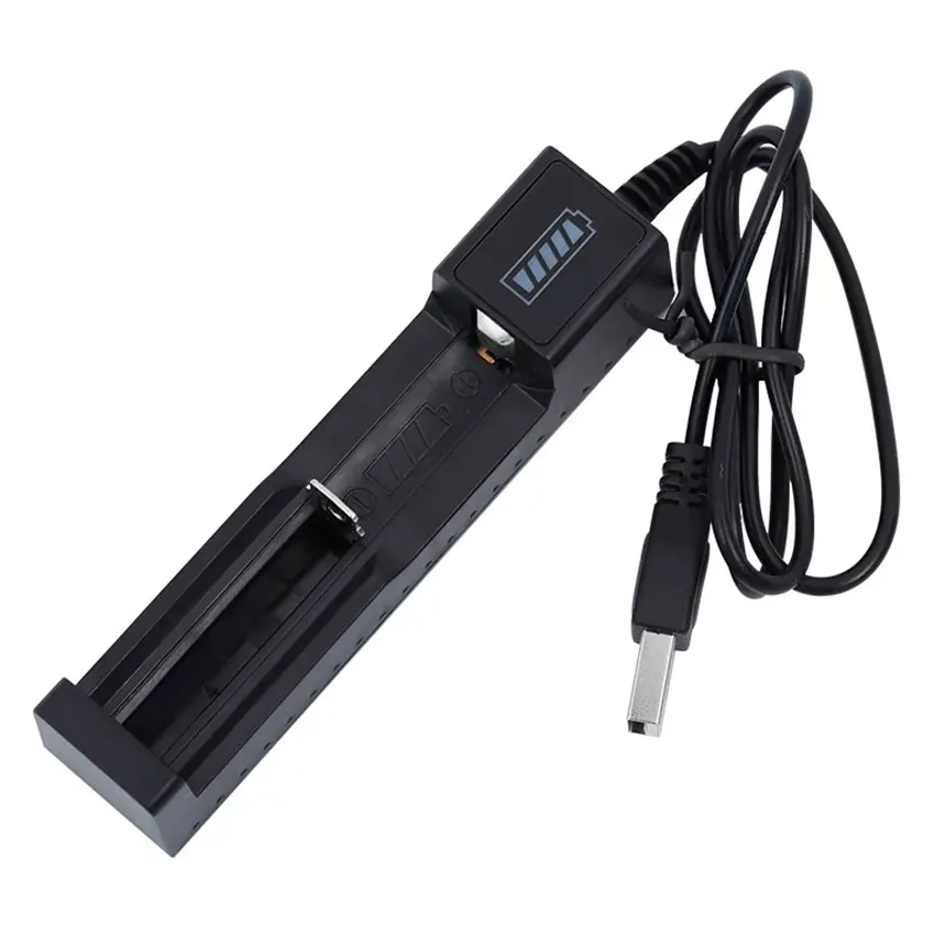 18650 USB Battery Charger Universal 1 Slot Smart Rýchle nabíjanie za nabíjanie nabíjajúcich lítium Batternie nabíjanie 14500 16650 14650 18500