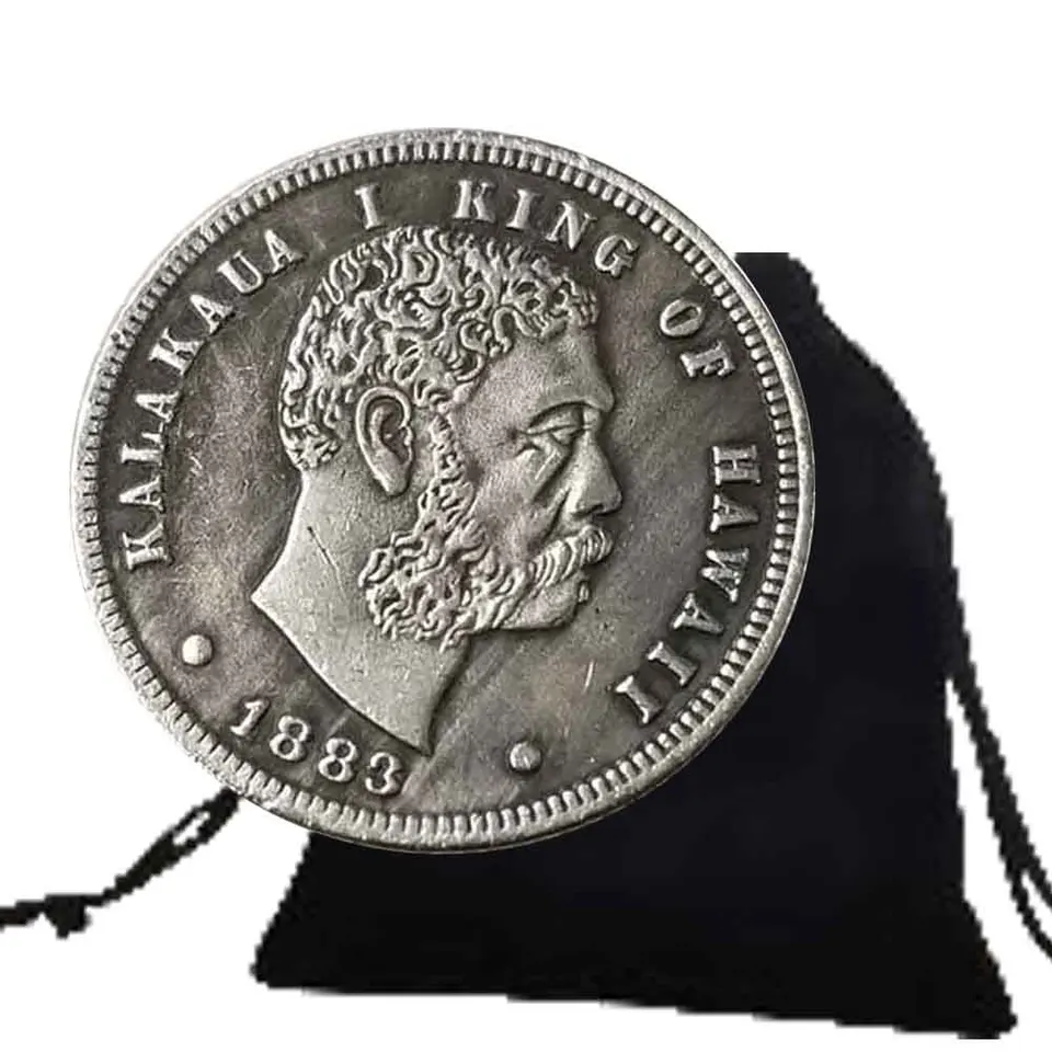 1883 Luxury USA Havaj Liberty Art Cin Coin Souvenír Souvenír Šťastie Pamätné mince Morgan Dollar Memory Coin+Darčeková taška
