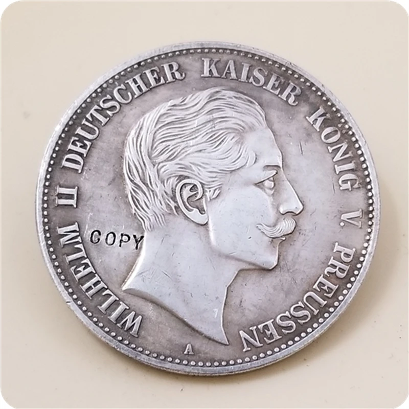 1888 Nemecké štáty (Prusko) 5 Mark - Wilhelm II Kopírujú mince