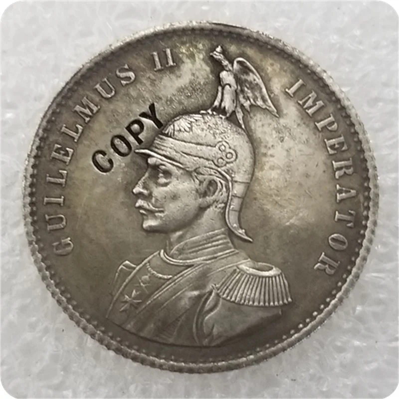 1891 Nemecká východná Afrika 1/2 Rupie - Wilhelm II Kopírovanie mince