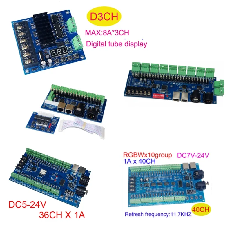 18Ch/24ch/27ch/36ch/40ch DMX RGB RGBW LED radič DMX512 Dekodér