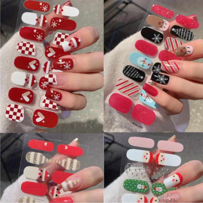 18Color vianočné gélové nálepky na nechty odolné materiál