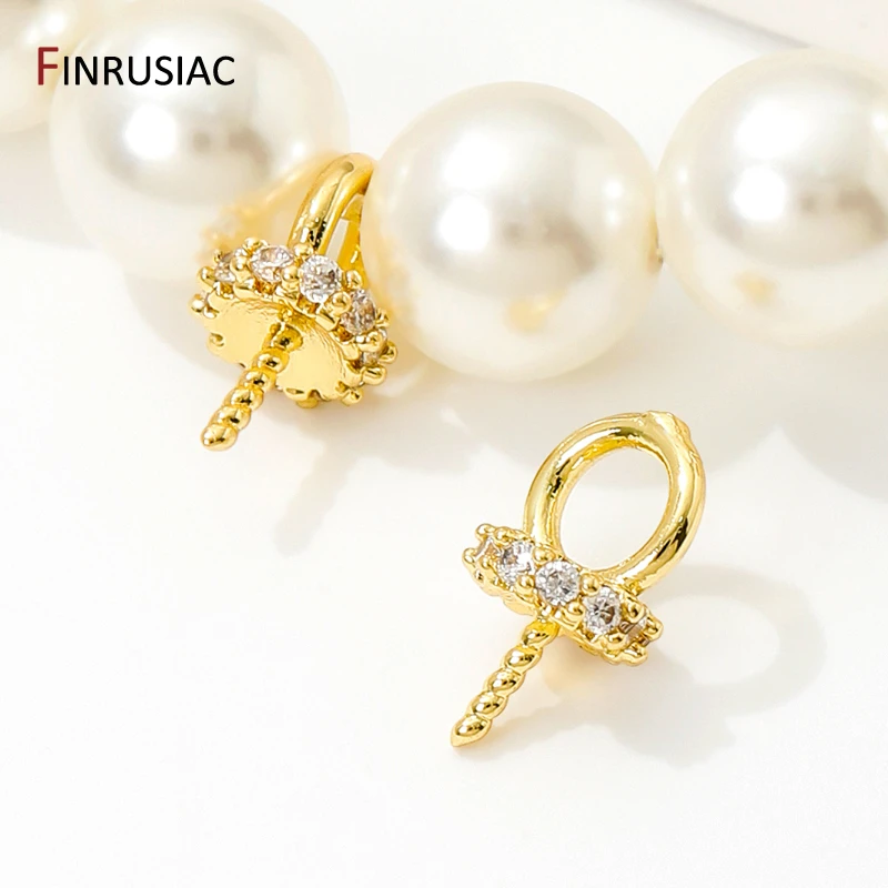18k Zlatená mosadzná perla Pendant Montážny kaucie konektory pre šperky výroby dodávok DIY Pearl Accessories