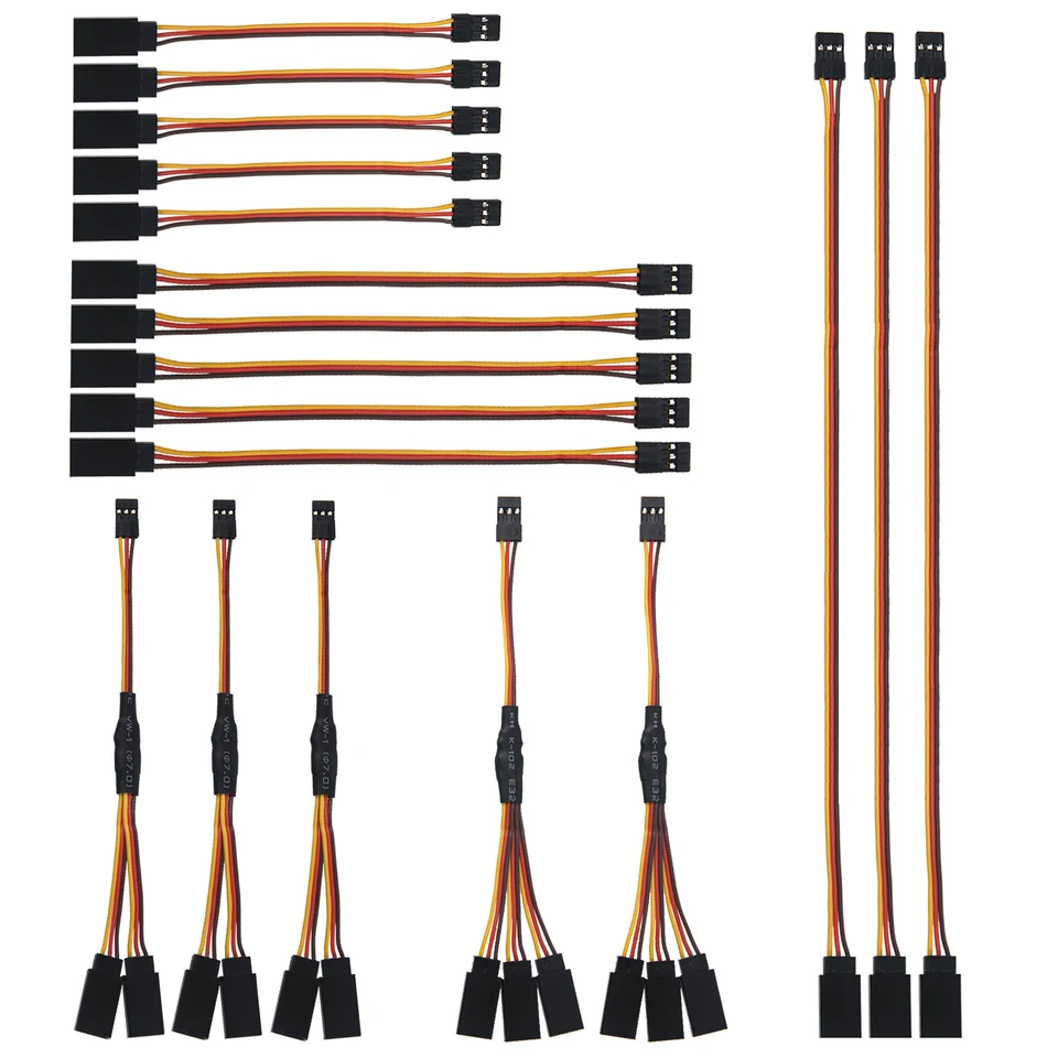 18ks 3-kolík JR Servo Extension Cable, 1 Jr Muž do 2/3 ženského jr y postroje servo káblov a 3,93 