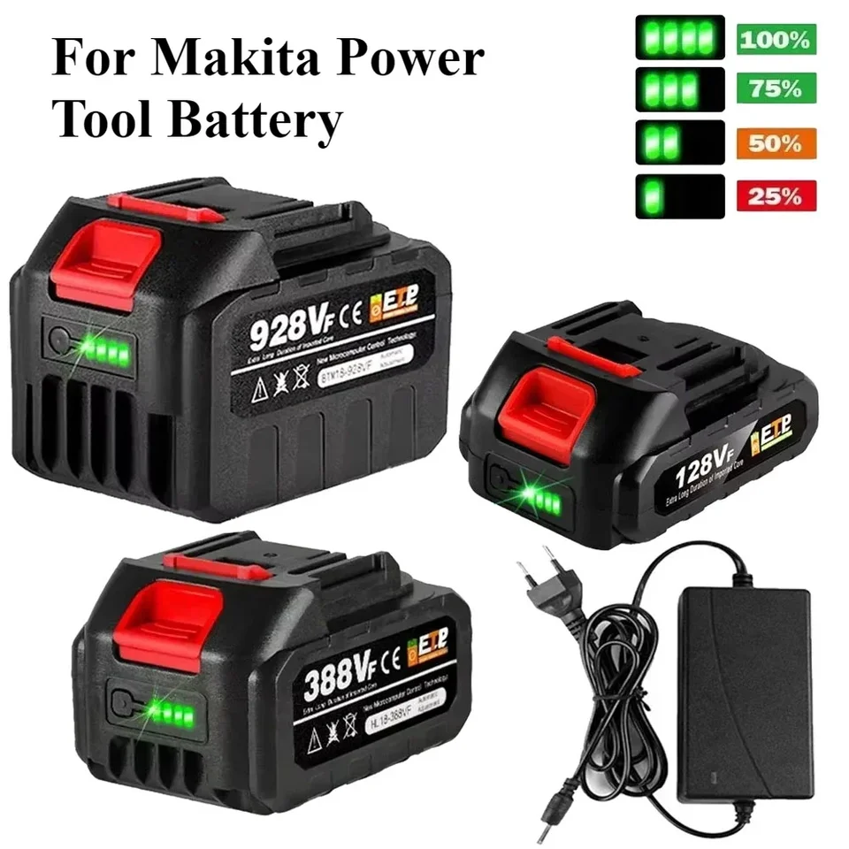 18V 388VF 22500MAH 15000MAH 928VF 128VF Nabíjateľná lítium -iónová batéria pre Makita BL1830 BL1840 BL1850 BATTERICKÁ batéria
