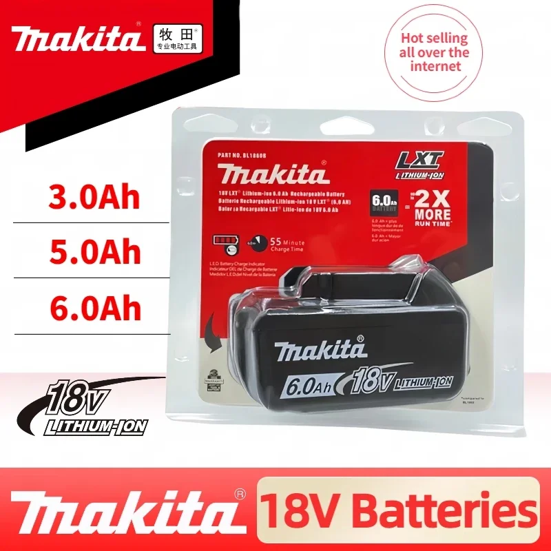 18V 6000 mAh 100% Pôvodná batéria Makita 18V, pre Makita DTD173 DTW700 GDA404 DDF487 DHP487 Elektrické náradie batérie
