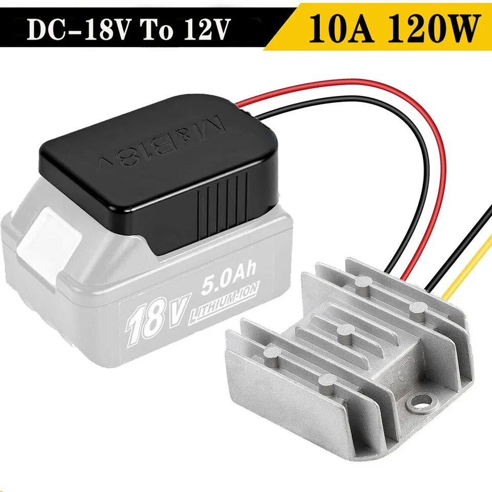 18V až 12 V Krok nadol prevodník Aadpter pre Makita 18V Li-ion batéria 10A 120W