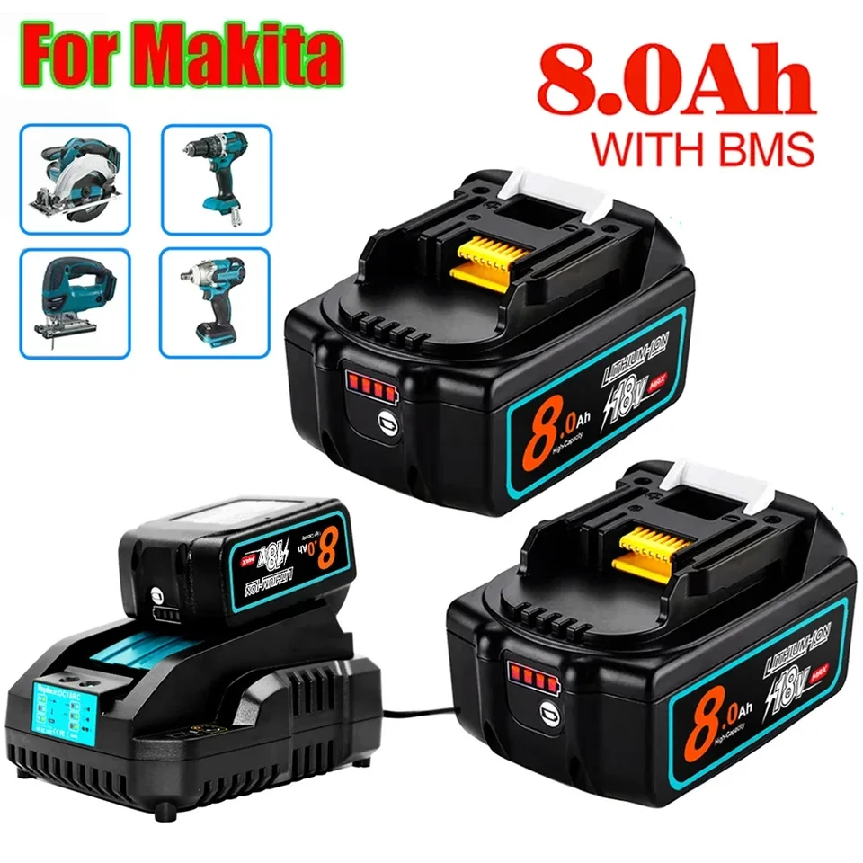 18V batéria pre Makita BL1860 Li-Ion 18V 8AH BL1840B BL1860 BL1890 BL1815 BL1830 BL1835 BATÉRIE AKOMPLIKOV BATÉRIE LXT 400
