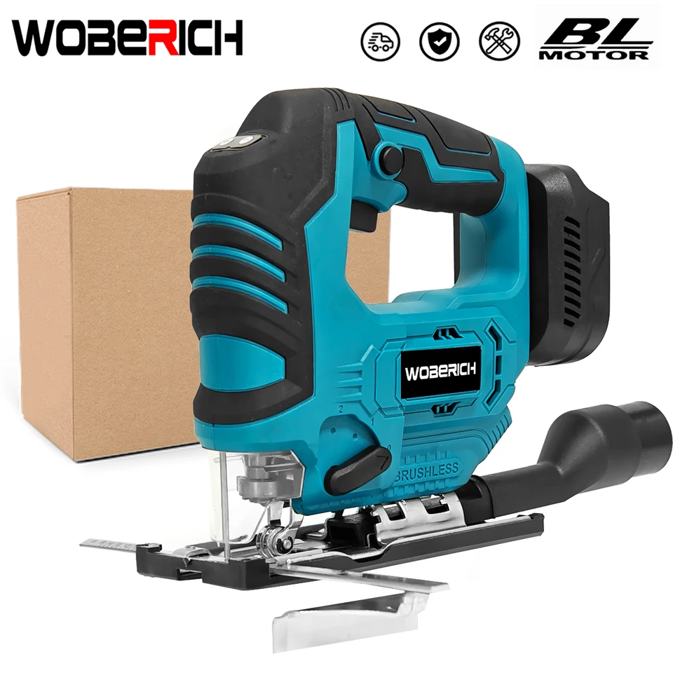 18V bez kefy SAW SAW Electric Jigsaw nastaviteľná čepeľ Woodworking 2900RPM 65 mm napájací nástroj pre batériu Makita 18V （Iba hostiteľ）