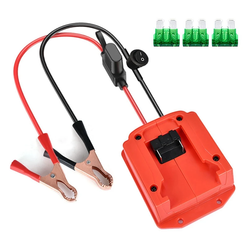 18V Li-ion batéria automobilový štartér Adapter Adapter Car Skaklové káble automobilové posilňovacie káble s poistkovým spínačom