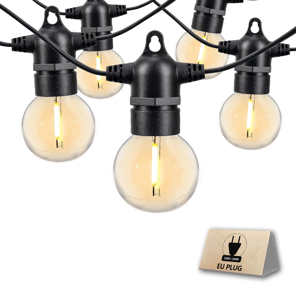 19,81 m LED G40 LOPLE STRUČNÉ LISTLY IP65 Outdoor Garden Girland String Lights Terrace Garden Pub Decotion Decotion