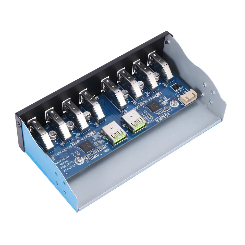19 Pin až 8 port USB 3,0 Hub 5,25 palca CD-ROM Drive Bay CD ROM predný panel pre puzdro počítača