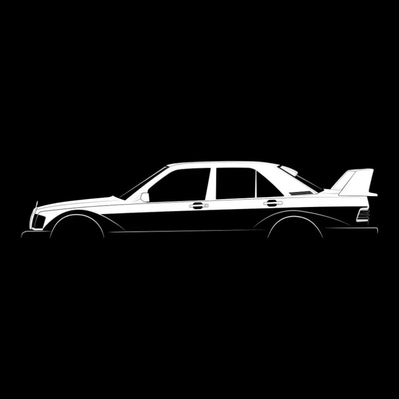190 E 2.5-16 Evolution II Silhouette 2024 Men Tir Tirt Casual Racing Car Fanúšikov