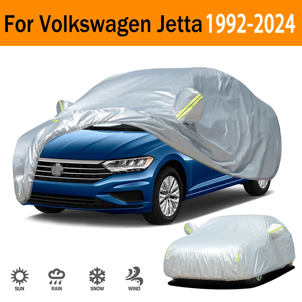 190T Ochrana krytu automobilu Ochrana opaľovacieho krému tepelného izolácie odolného škrabanca pre Volkswagen Jetta 1992-2024 Vonkajšie príslušenstvo automobilu