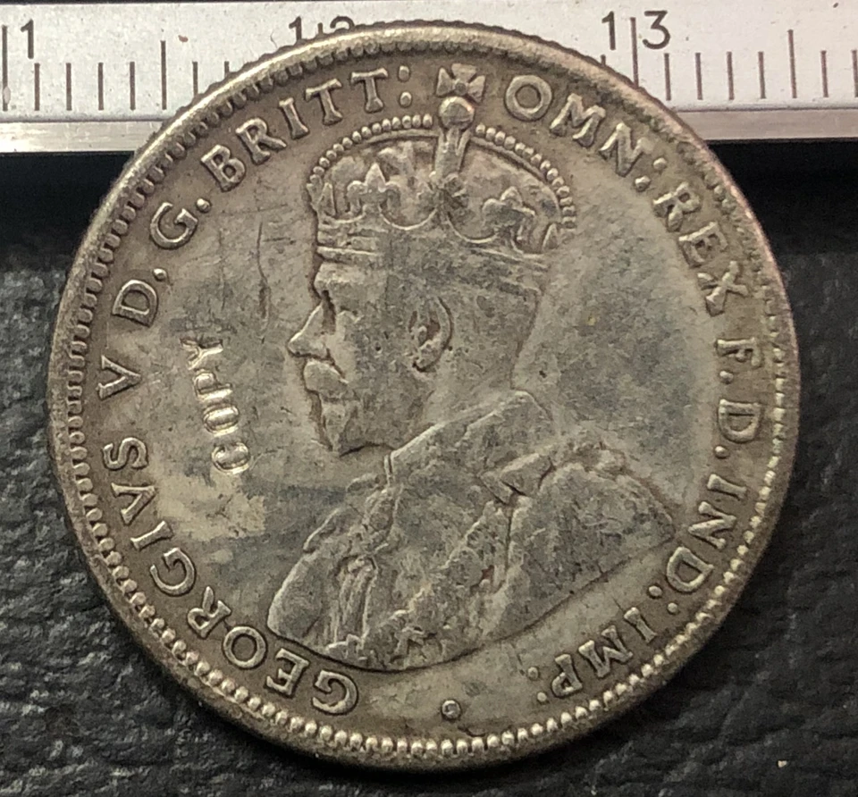 1921 Austrália One Shilling- George V Strieborná kópia Coin