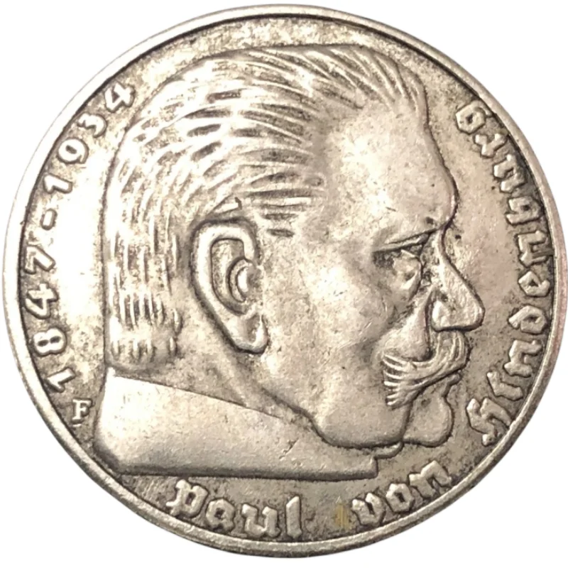 1935 Nemecko 5 Reichsmark Paul von Hindenburg