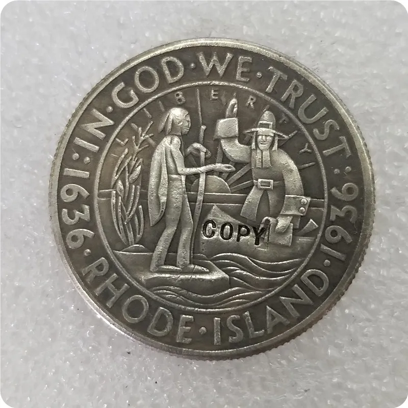1936 Rhode Island Pamätné strieborné polovičné doláre Pamätné mince-mince Mince zberateľné mince