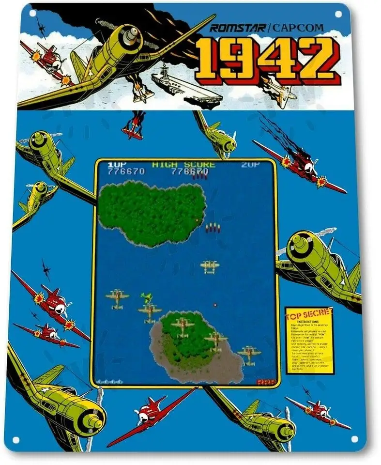 1942 Classic Airplane Capcom Arcade Marquee Game Room Decor Decor - 8 