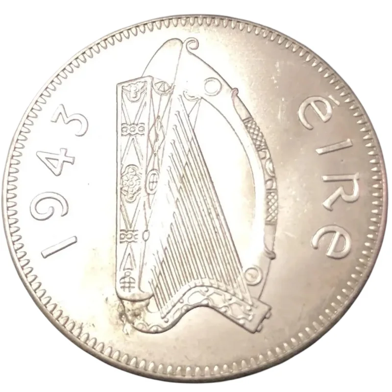 1943 Írsko 1/2 Coroin Silver Plated Copy Coin