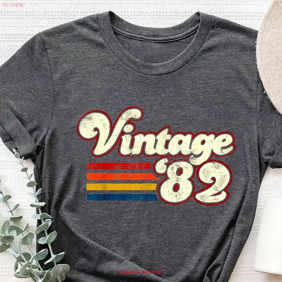 1982 Vintage Narodeniny tričko Retro štýl 42. pre ženy otec dlhé alebo krátke rukávy