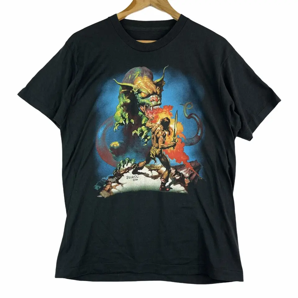 1986 VTG Boris Vallejo Conan Barbarian T košeľa Black S 5XL