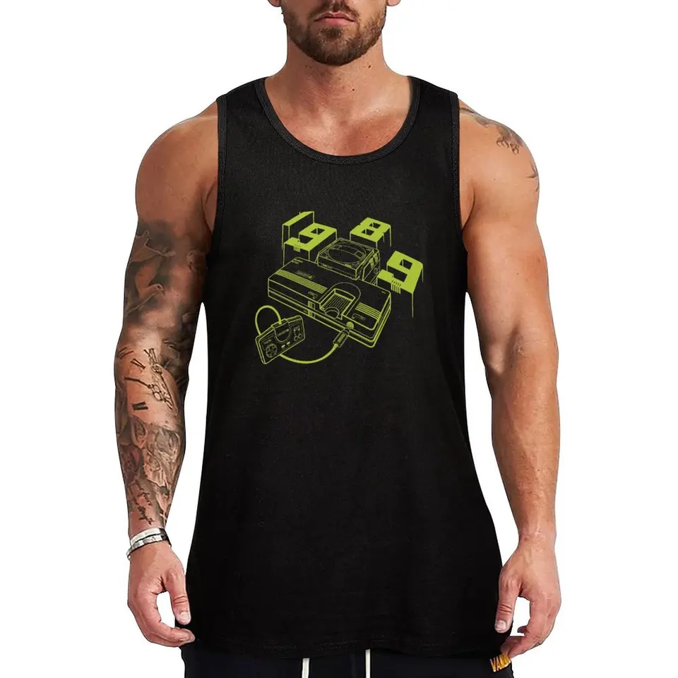 1989 Turbografx-16 Line Art Tank Top Gym Gynhine Men vest Mužské mužské telocvične články Kulturista