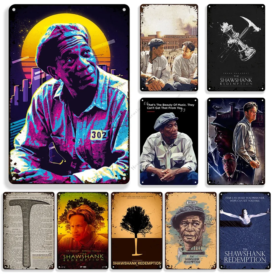 1994 Klasický film The Shawshank Redemption Kov kovové plagáty stena dekorácie domáci muž Cave kovový tanier retro kovový plechový znak nástenný tanier