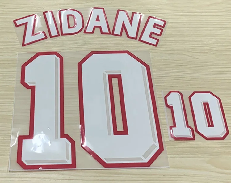 1998 France Home #10 Zidane Name Name Nameny Tlač