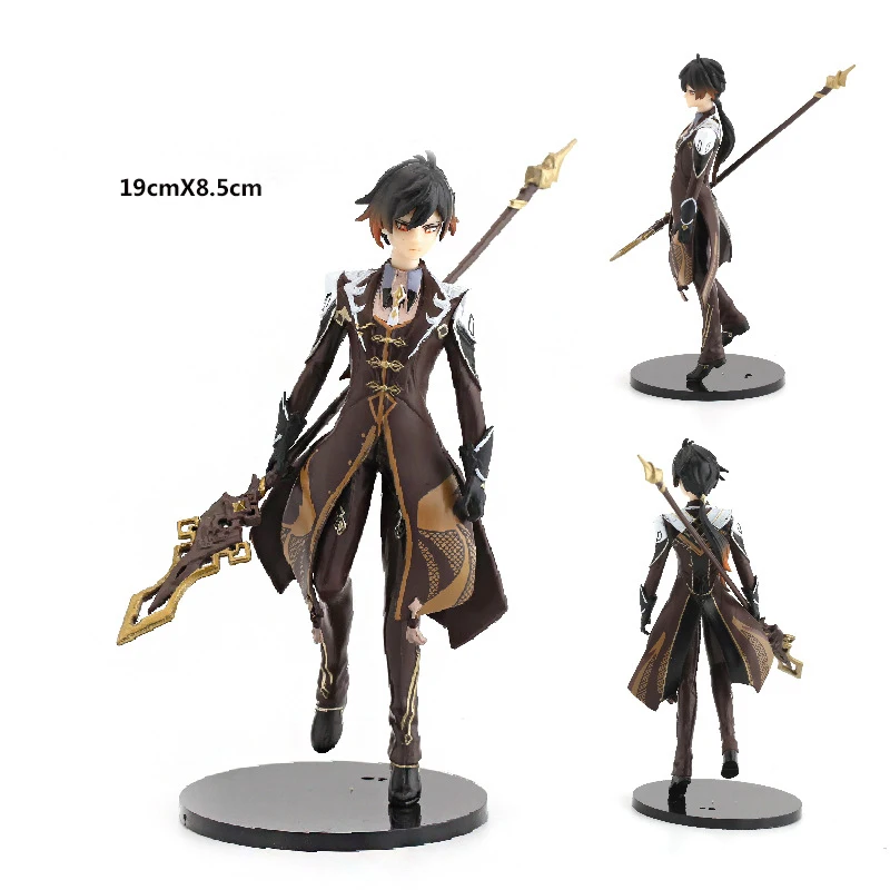 19cm Genshin Impact Zhongli Xiao Anime figuár PVC akčná figúrka Model socha ručne vyrobené dekorácie Divá
