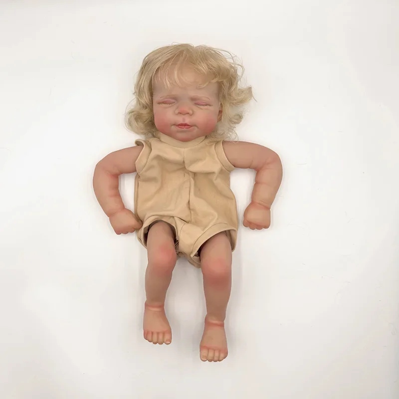 19inch Reborn Doll Kit Pascale maľoval nedokončené diely pre bábiky s ručne zakorenenými blond vlasmi