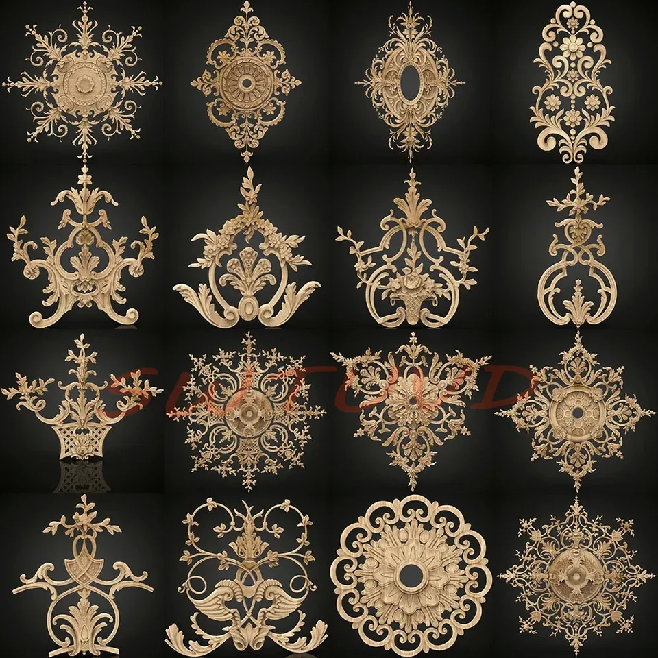 19ks nábytok dekoratívny 3D model reliéfu 3D STL model pre CNC smerovač Artcam Aspire Cut3d 3D tlačiareň_bas reliéfny rezbár