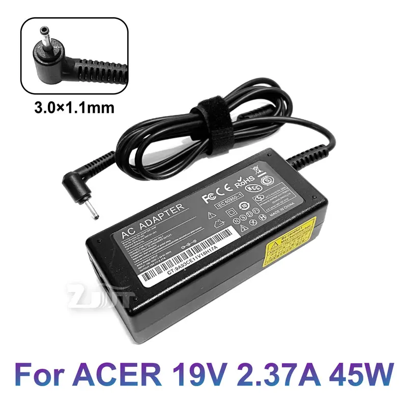 19v 2.37a 45W 3,0*1,1 mm nabíjačku napájacieho adaptéra AC pre ACER A13-045N2A S7-392/391 V3-371/372 V3-371-52PE/30FA