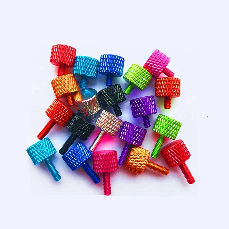 1Best 5ks hliníková zliatina Multicolor Knulované ručné skrutky skrutky Počítačové skrutky M2x4