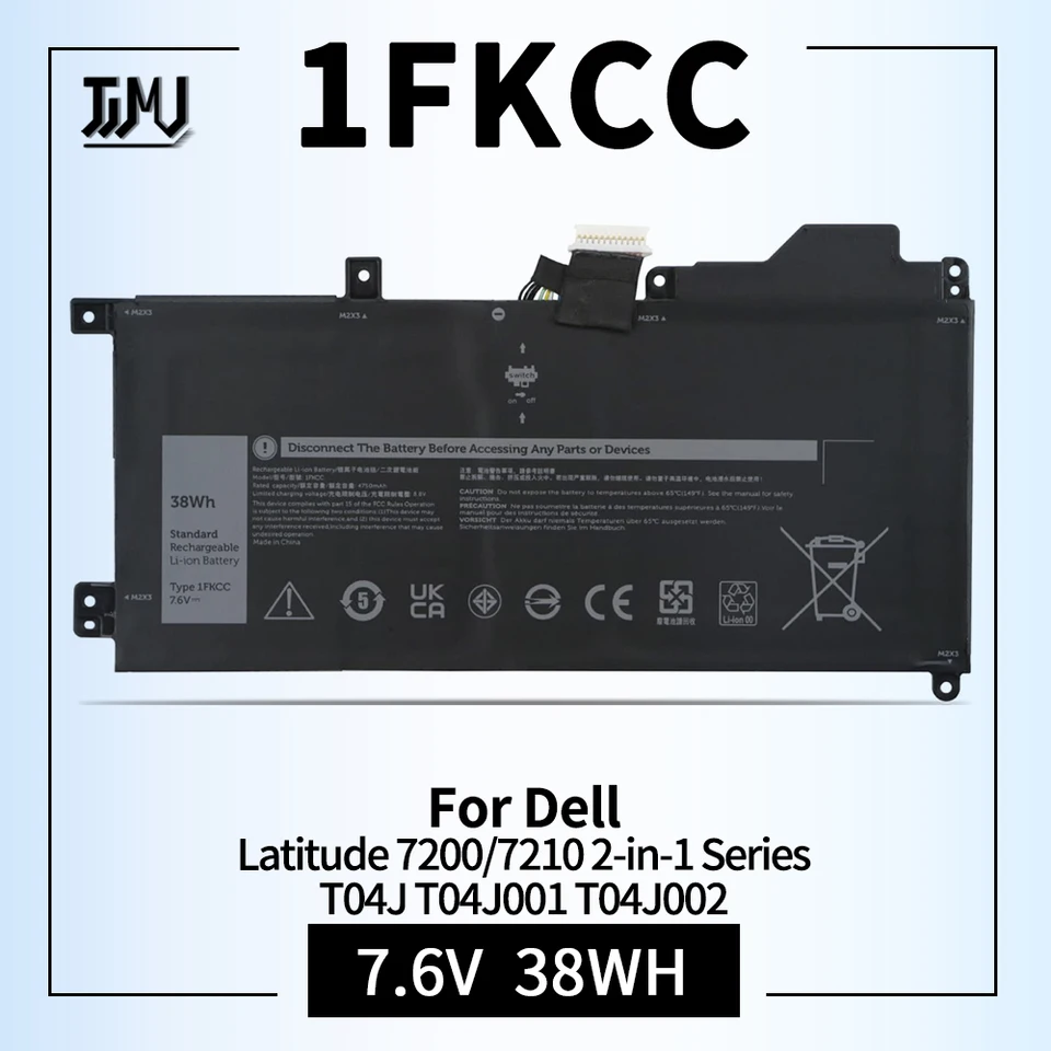 1FKCC laptop batéria pre Dell Latitude 7200 7210 2-v-1 séria T04J T04J001 T04J002 T5H6P 09NTKM 9NTKM 0D9J00 D9J00 0KWWW4 KWWW4