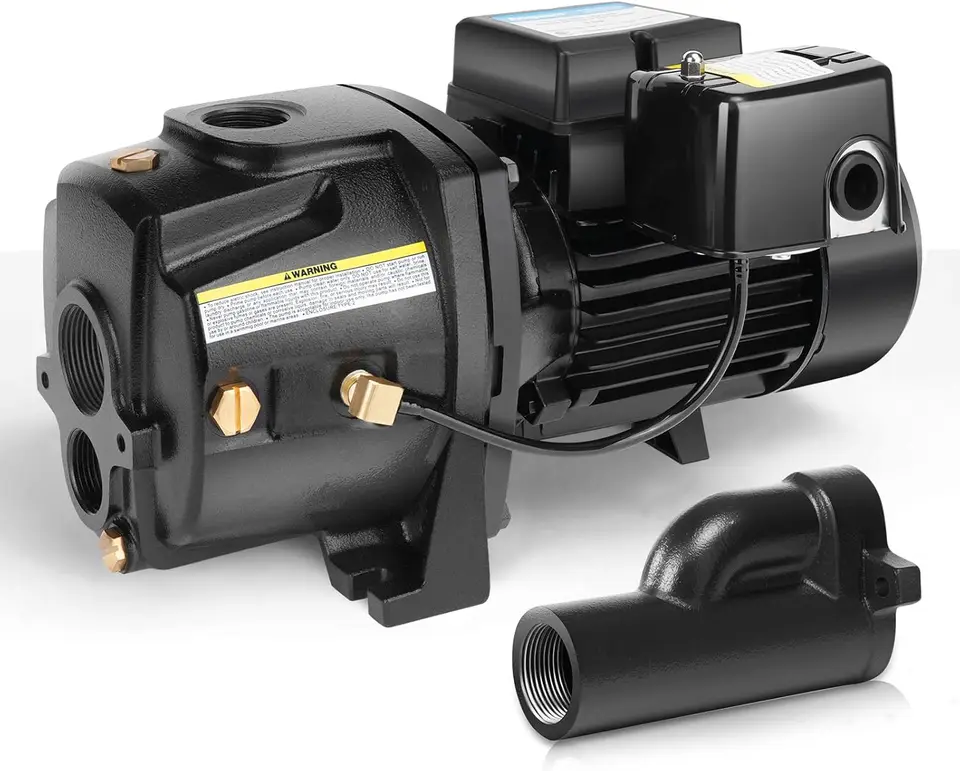 1HP Plytké/hlboké prúdové čerpadlo, liatinové kabrioletské čerpadlo so súpravou vyhadzovača, hĺbka až do 25 stôp alebo 90 stôp, 115V/230V duálne
