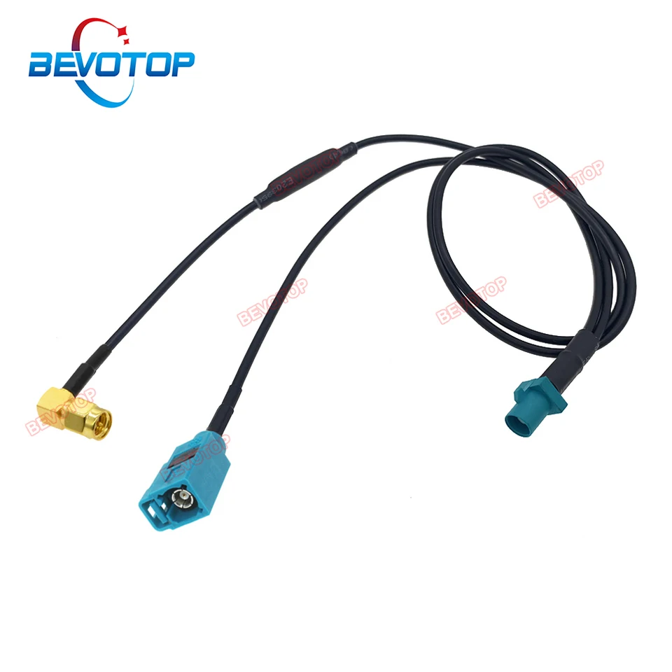 1kra Fakra Z Muž do Z Samice/SMA Muž 90 ° Y Typ Fakra do SMA Splitter Cab CAR GPS predlžovacie rádiové prepojky Bevotop Pigtail