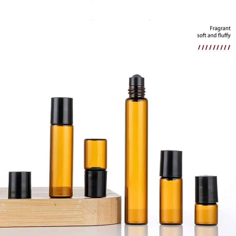 1ks 1/2/3/5/10 ml mini jantárové rolky na fľaši Prázdne rolka na sklenenej fľaši ľahké prenos pre éterický olejový doplňuje fľašu s parfummi