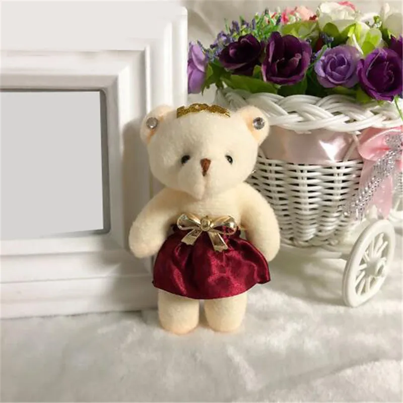 1ks 10 farieb kytica Love Bear Plys Hračky Dolls prívesok unisex roztomilé mäkké medvede viacfarebné pre valentínsky darček veľkoobchod 11 cm