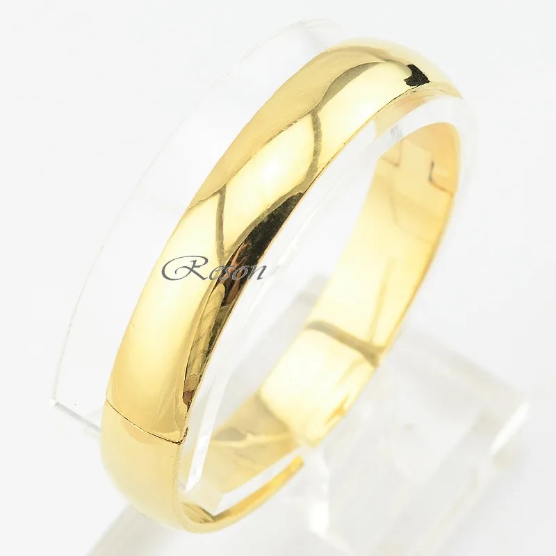 1ks 10 mm 58 mm dámske dievčatá žlté zlato Farba Hladké náramky Trendy Bangle