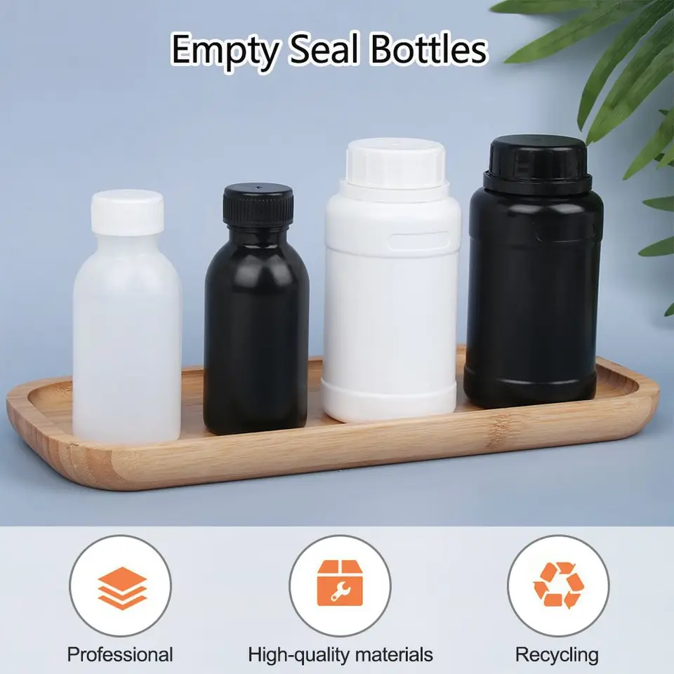 1ks 100/250 ml Plastové domáce zvieratá priehľadné prázdne tesniace fľaše s kvapalinovou kontajnerovou činidlom na balenie fľaše