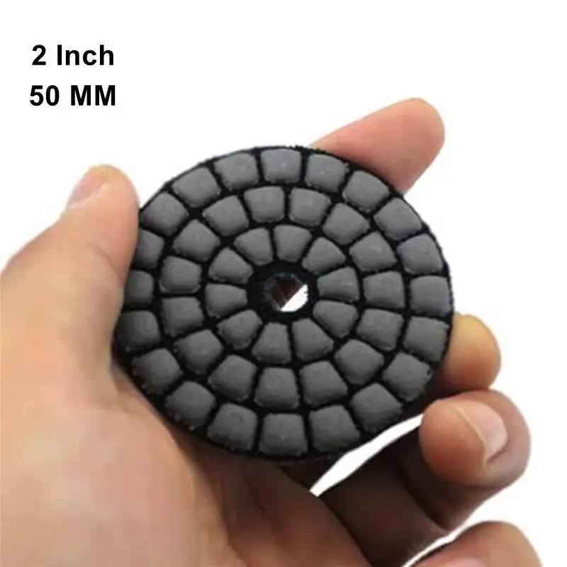 1ks 2 palce 50 mm diamantové leštiace vankúšiky suché brúsny disk Žulová mramorová kamenná poľská podložka 50-3000 GRIT Leštiaca podložka