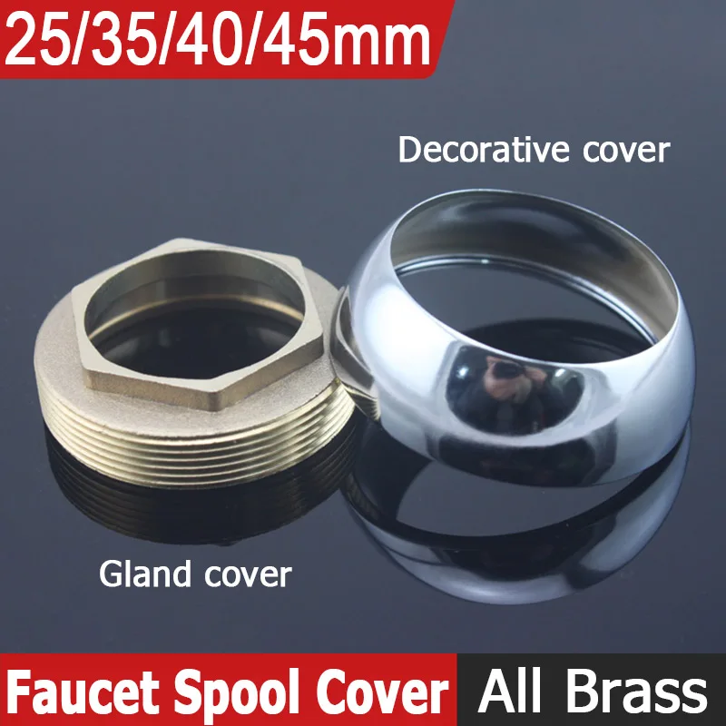 1ks 25/35/40/45 mm Všetky medené faucet jadro dekoratívne žľazy kryt mosadznú kuchynskú povodie Faucet Cold/Hot zmiešané tlakové uzávery kohútika